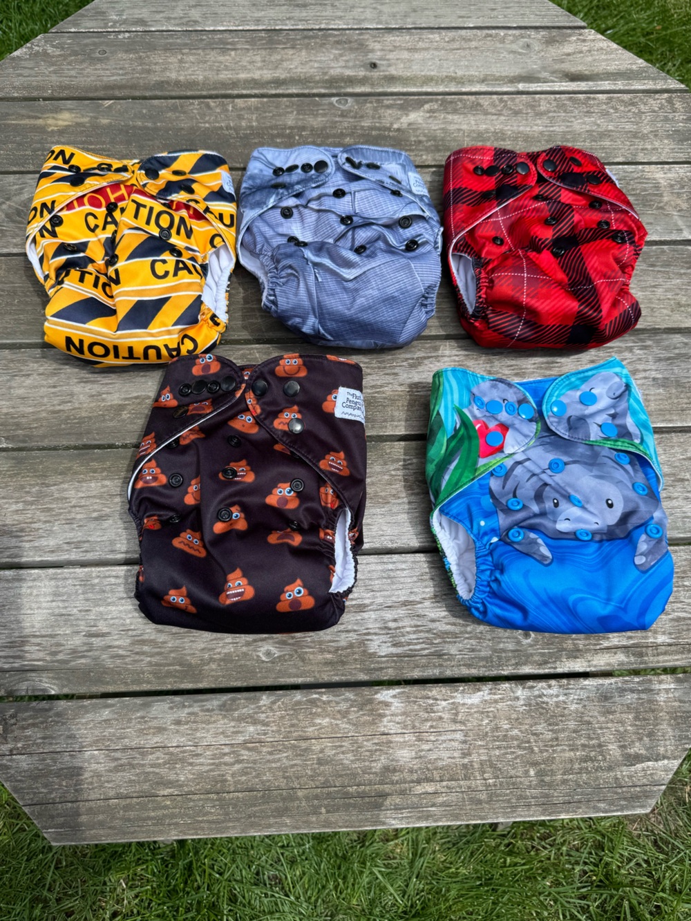 Set of 5 Fluffy Penguin Company All-In-One Cloth Diapers - Picture 2 of 6